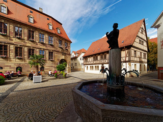 .Historisches Rathaus im Staatsbad Bad Kissingen, Unterfranken, Franken, Bayern, Deutschland.