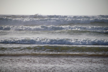 Atlantic Ocean waves on the beach at Agadir, Morocco 