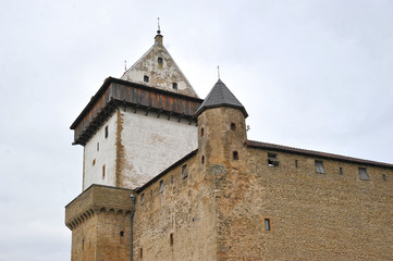 view of the long Herman tower in the Narva fortress