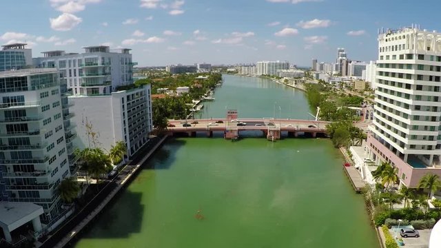 Miami 63rd St Bridge Aerial Fly North