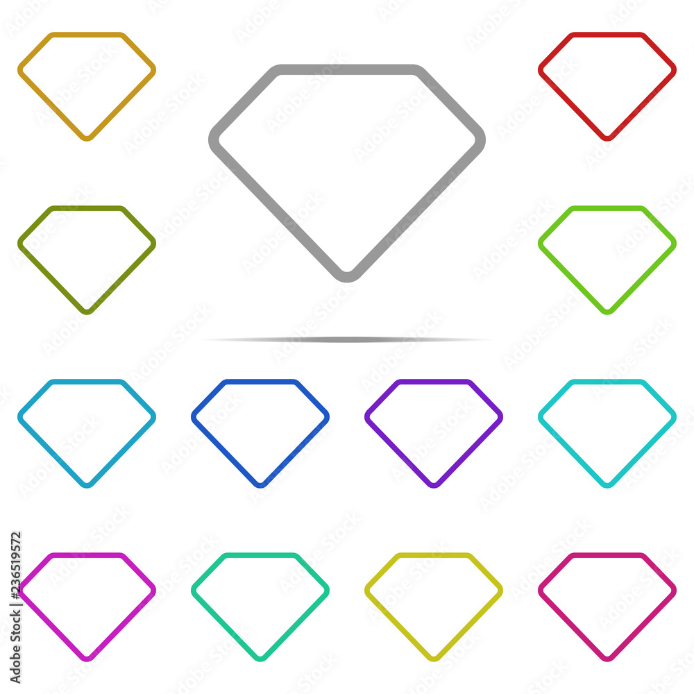 Poster diamond icon in multi color. simple outline vector of web, minimalistic set for ui and ux, website o