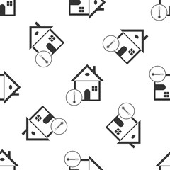 House temperature icon seamless pattern on white background. Thermometer icon. Flat design. Vector Illustration