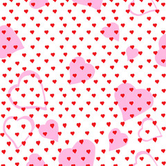 Seamless festive background for Valentine's Day or wedding. Pattern with stars and hearts.