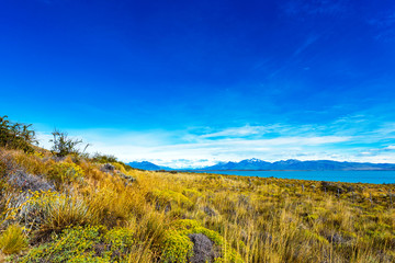 View of the landscape in Calafate, Patagonia, Argentina. Copy space for text.