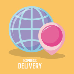 delivery service sphere planet with pin location