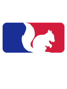 rot blau sport logo schwarz eichh&ouml;rnchen nagetier s&uuml;&szlig; niedlich sitzend comic cartoon design grauh&ouml;rchen klein baum wald herbst n&uuml;sse clipart