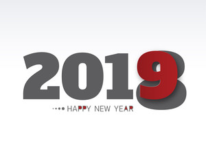 Happy new 2019 year. Greetings card. Colorful design. Vector illustration.