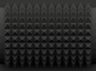Dark polygons background with contrast outlines 3d rendering