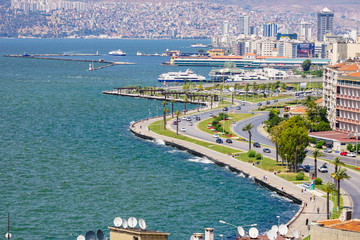 City of Izmir (Smyrna), Turkey. Aegean sea. - obrazy, fototapety, plakaty