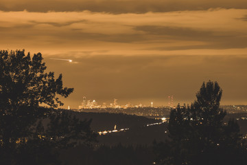 City Lights of Seattle at Night