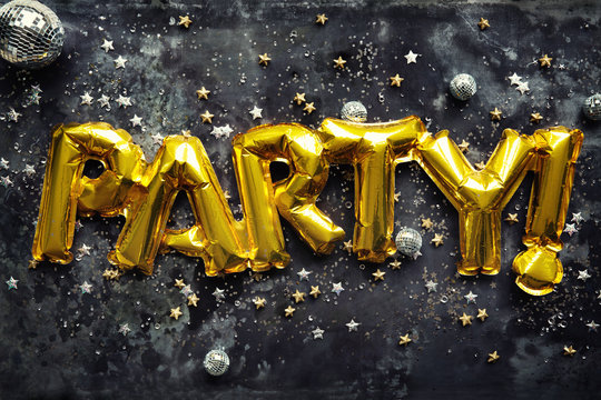 Party balloons and confetti