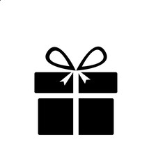 Icon  gift vector isolated on white 