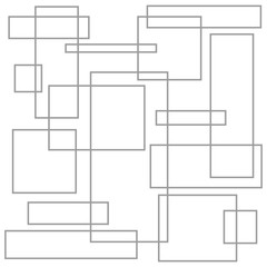 Design business concept Empty template copy space text for Ad website isolated. Outlines of Different Size Geometric Shape in Random Repeat Pattern Vector