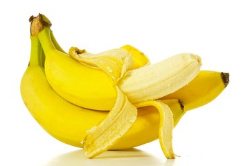 bunch of bananas isolated on white background