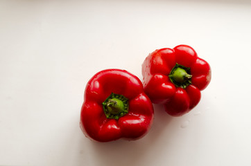 the red bell pepper. red pepper on white background