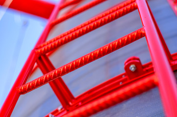 red ladder going into the sky