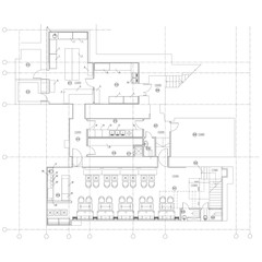 Standard cafe furniture symbols on floor plans