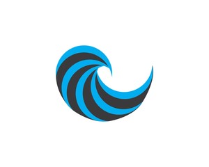 Naklejka premium Water Wave symbol and icon Logo Template