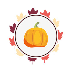 delicious pumpkin leaves label sticker