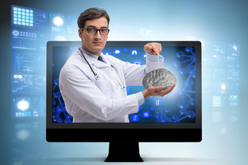 Telehealth concept with doctor doing remote check-up