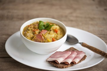 erwtensoep, pea soup, traditional dutch cuisine , dutch pea soup