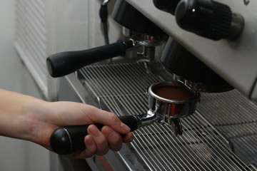professional espresso machine at coffee shop
