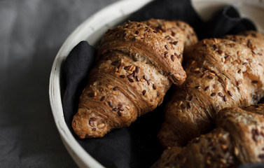 Croissant with seeds