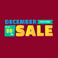 Sale banner December festival template design. Vector