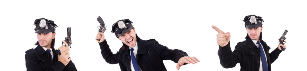 Fototapeta premium Police officer isolated on white