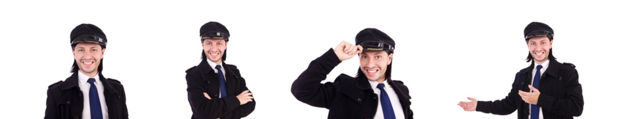 Funny pilot isolated on white © Elnur