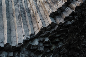 Basalt column cave at Reynisfjara Beach in Iceland