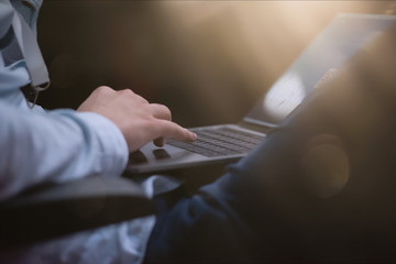 business people hands using laptop computer