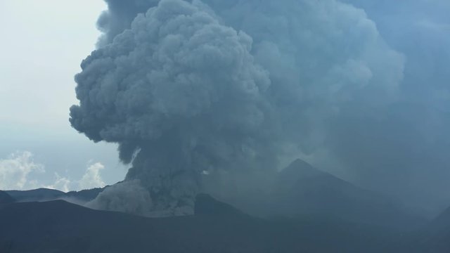 Mt Bromo a remote erupting active barren volcanic mountain volcano Java 