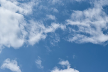 white cloud on sky blue background Nature Landscape.