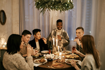 International friends celebrating Xmas