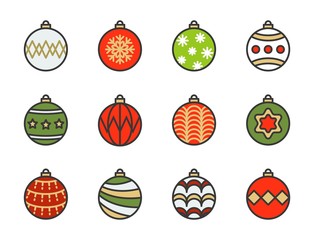 christmas ball, bauble icon, suitable for use as material