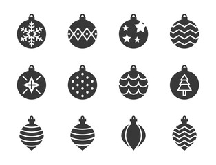 christmas ball, bauble icon set, suitable for use as material