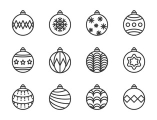 christmas ball, bauble icon set, suitable for use as material
