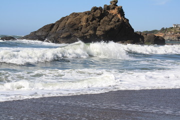 Large Rock and Waves