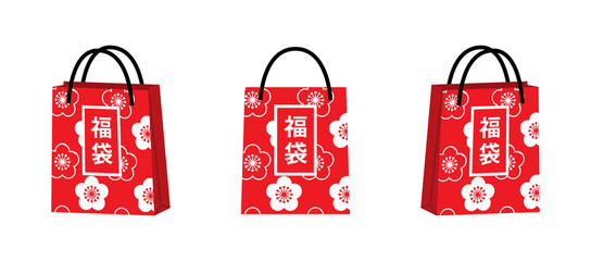 福袋 三方向セット 梅の花柄