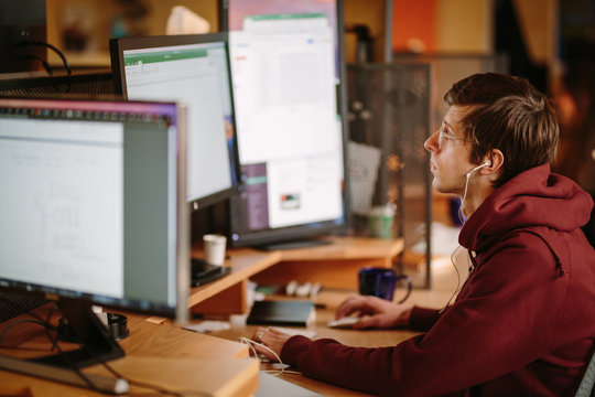 Various happenings at a technology company office