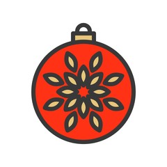christmas ball, bauble icon, suitable for use as material
