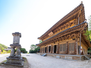 Landscape of Hwaeomsa Temple, An ancient Korean Buddhist temple in Jirisan National Park.