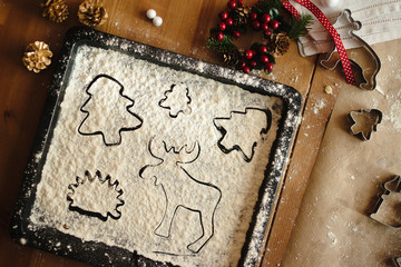 Baking Christmas cookies at home