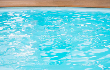 Blue water in swim pool.