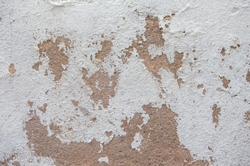 White concrete wall abrasion