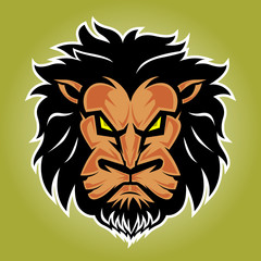 Lion Logo Vector with Background isolated Illustration