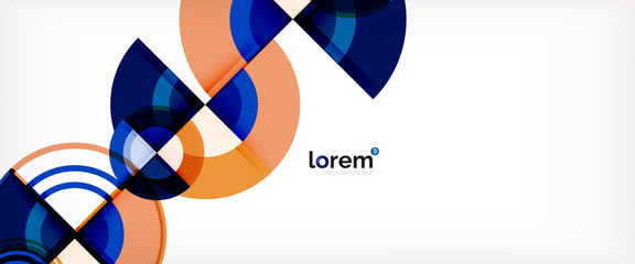 Circle abstract background, bright colorful round geometric shapes