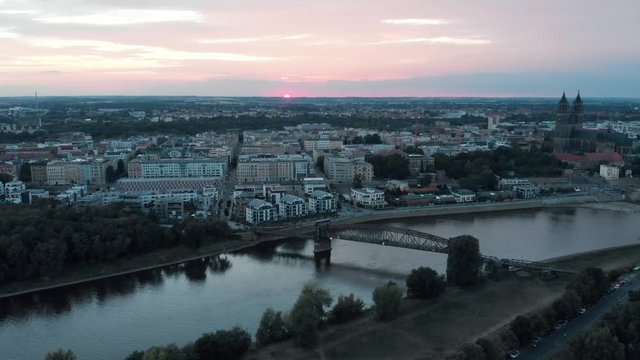 Purple City Sunset Magdeburg