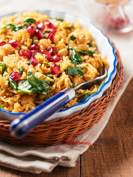 Chickpea and Spinach Pilaf